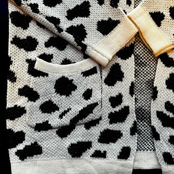 IVORY leopard print open cardigan - Picture 4 of 4